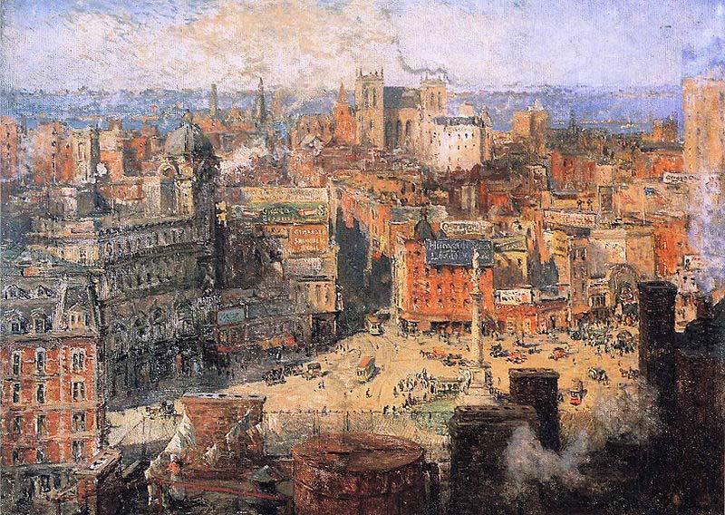 Colin Campbell Cooper Columbus Circle Sweden oil painting art